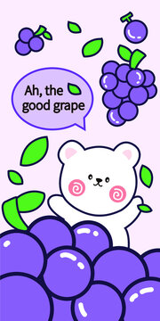 Grapes decorative painting vector design