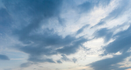 Colorful sunset. Natural sky background texture, beautiful color. Sunset landscape in the sky after sunset. Beautiful view of sky with clouds at sunrise