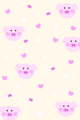 Cartoon pig head curtain vector design