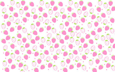 Cartoon cute pink strawberry wallpaper wall sticker vector design