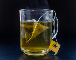 Green tea in a mug.