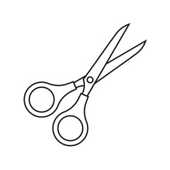 Vector scissors icon on white background. Linear style design icon.