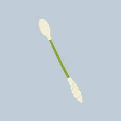 Reusable silicone ear sticks. Eco friendly zero waste ears stick icon in cartoon flat design. Free plastic. Healthy lifestyle.