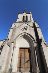 L'église catholique Saint Pierre et Saint Paul vue de l'extérieur, ville de Chazey sur Ain, département de l'Ain, France