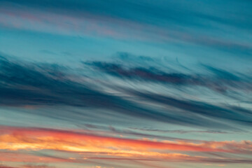 Evening colors in the sky during sunset in Estonian nature