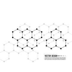 Fototapeta premium Abstract background of hexagonal molecular structure. The concept of innovative biotechnology chemical and genetic compounds.