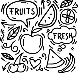 Set of Hand Drawn Colorful Doodle Design Elements