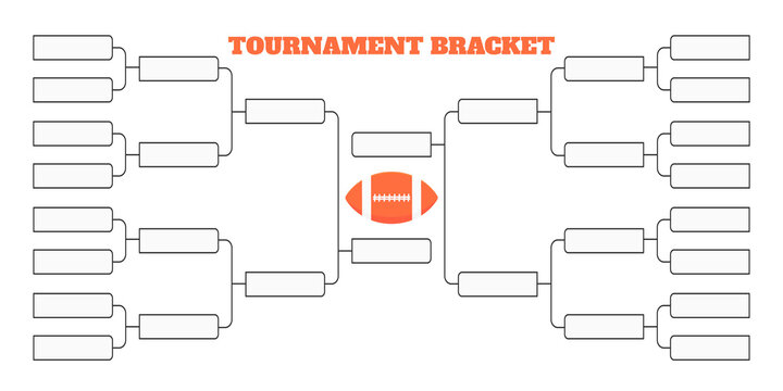 16american football team tournament bracket championship template flat style design vector illustration isolated on white background. Championship bracket schedule american football game spreadsheet.