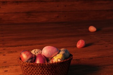 Brown eggs with faces drawn
