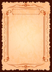 カードゲーム風のフレーム(茶色)