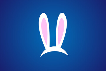 Easter bunny ears mask vector illustration. 