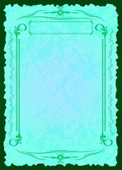 カードゲーム風のフレーム(エメラルドグリーン)