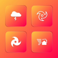 Set Storm, Tornado, and swirl icon. Vector.