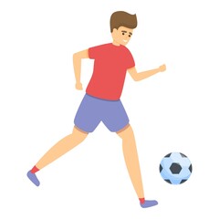 Fototapeta na wymiar Children play soccer icon. Cartoon of children play soccer vector icon for web design isolated on white background