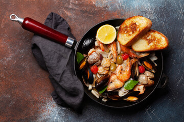 Mixed grilled seafood