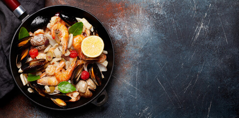 Mixed grilled seafood