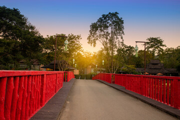 Brige of Rural nature park landscape