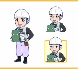 工事現場にいる作業員の男性