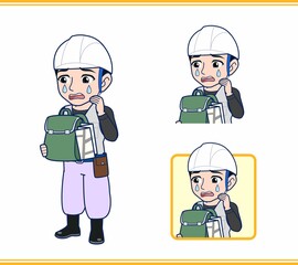 工事現場にいる作業員の男性