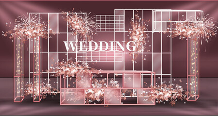 Pink wedding scene layout design