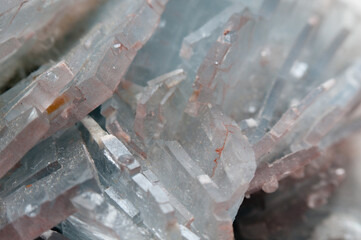 Closeup of the hard crystalline mineral quartz