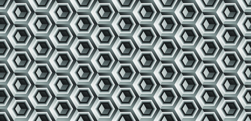 Abstract hexagonal background geometric grid seamless pattern