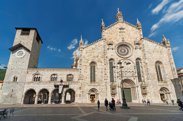 facade of Cathedral in Como city, Lombardy, Italy