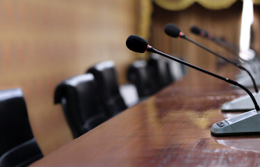 Microphone in meeting room and conference table