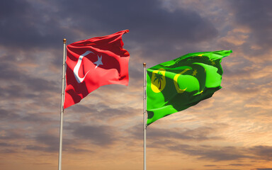 Flags of Turkey and Cocos Island.