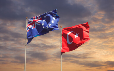 Flags of Turkey and Cook Island.