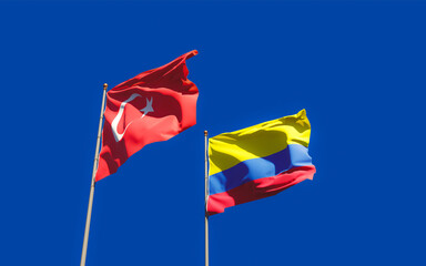 Flags of Turkey and Colombia.
