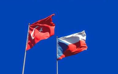 Flags of Turkey and Czech.