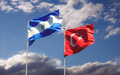 Flags of Turkey and El Salvador.