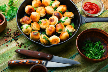 Delicious fried dumplings