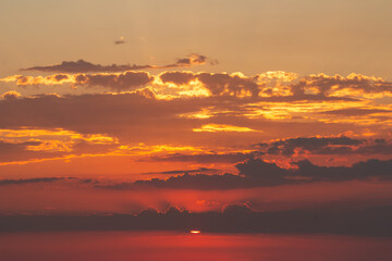 sky at sunset as background
