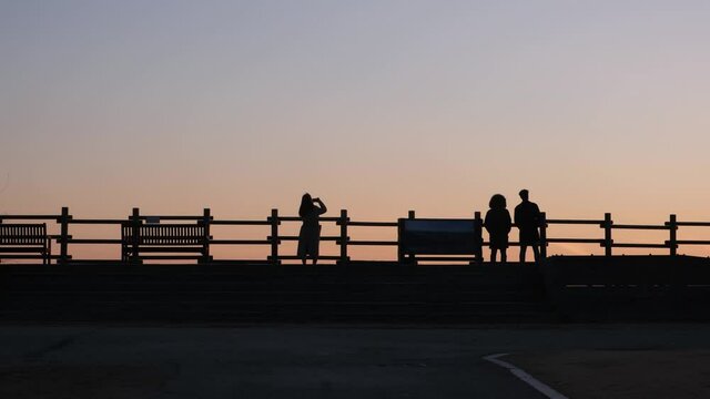 sunset on haneul park, seoul city