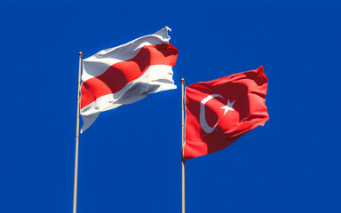 Flags of New Belarus and Turkey.