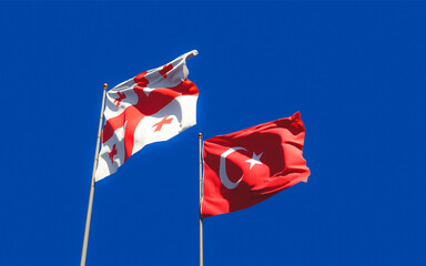 Flags of Georgia and Turkey.