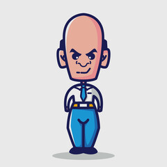 Cute Businessman Character Design Mascot Cartoon Vector Illustration.