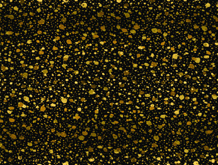 Vector geometric seamless pattern of stone with golden granite or marble chips. Natural drawing for trendy design. Trending background for new year or christmas. Gold dust wallpaper