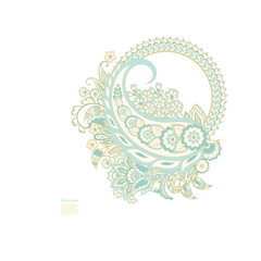 Paisley isolated. Card with paisley isolated for design. Floral vector pattern. Embroidery floral vector pattern.