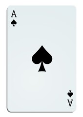 As de pique sur fond blanc