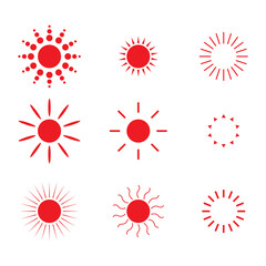 Sun icon vector set isolated on white background , Vector illustration EPS 10