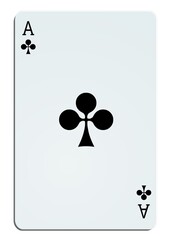 As de trèfle sur fond blanc