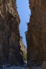 Fototapeta na wymiar Samaria Gorge on Crete in Greece, Europe 