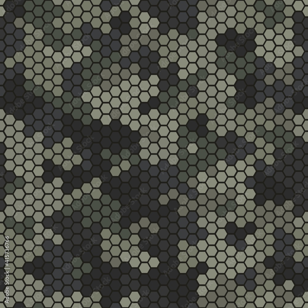 Poster texture military desert camouflage seamless pattern. urban hexagon snakeskin