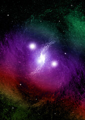 galaxy in a free space. 3D rendering