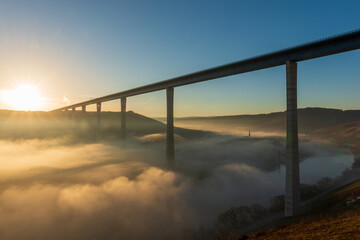Nebel &uuml;ber de Mosel bei &Uuml;rzig 