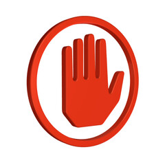 Stop Schild mit eine Hand.