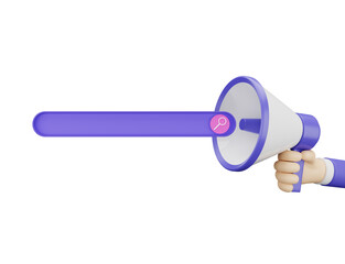 3d render of a megaphone with search pop up